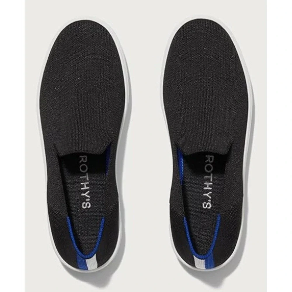 Rothy's Sneakers The‎ Original Slip on Black Shoes Size 8.5
